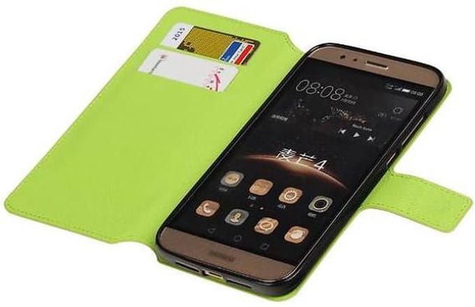 Cross Pattern Bookstyle Wallet Case Hoesje Geschikt voor Huawei G8 Groen