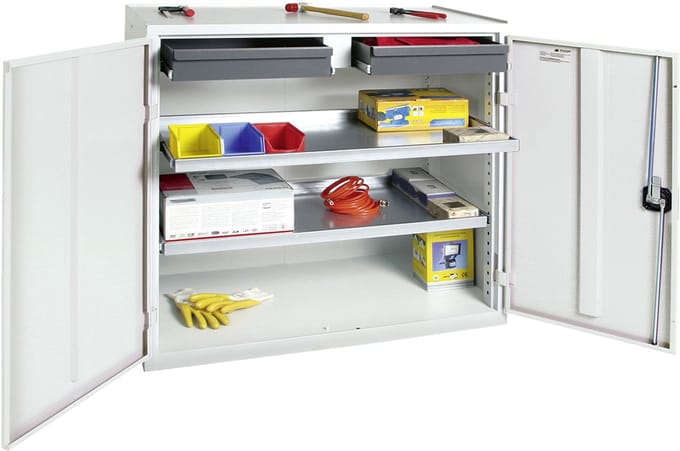Stumpf gereedschap- en materiaalkast Serie 3000 lichtgrijs + 2 la...