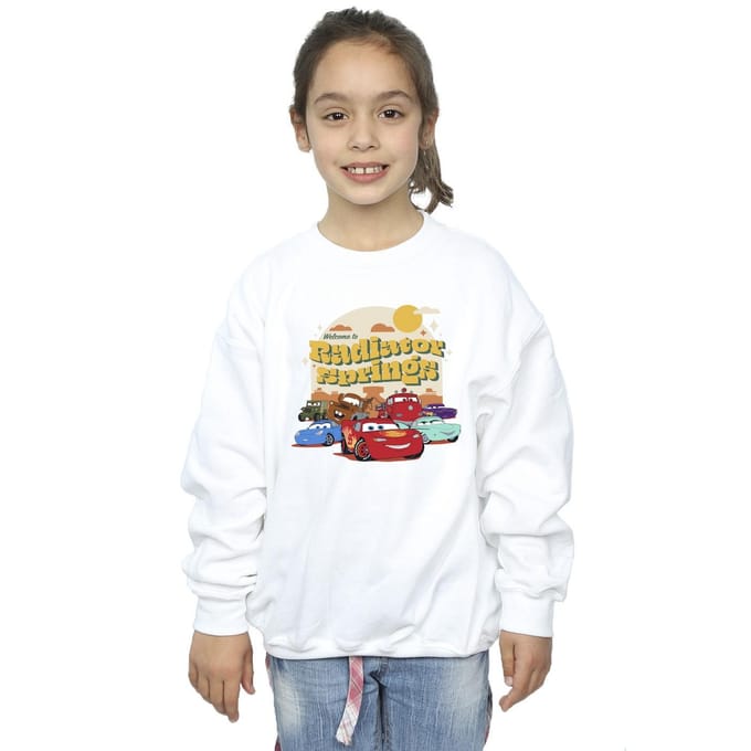 Disney Meisjes Cars Radiator Springs Groep Sweatshirt (Wit)