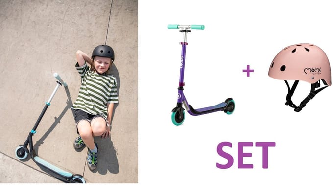 Kinderloopfiets - kinderstep - step - paars - aluminium. Vanaf 3 jaar + veilgheidshelm - Kleur: rose - Maatverstelling: 48 - 55 cm
