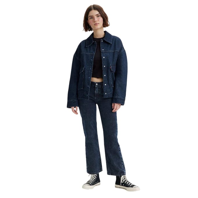 Levis Dames/Dames Denim Mid Rise Straight Leg Jeans (Marine)