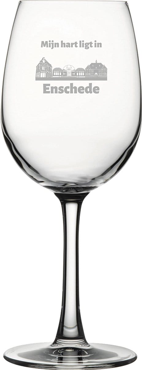 Gegraveerde witte wijnglas 36cl Enschede