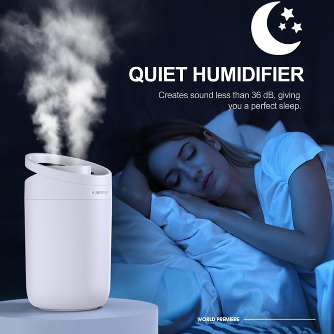 3L Mist-luchtbevochtiger Diffuser Dual Mist Stille luchtbevochtiger Topvulling Cool Mist etherische olie wit