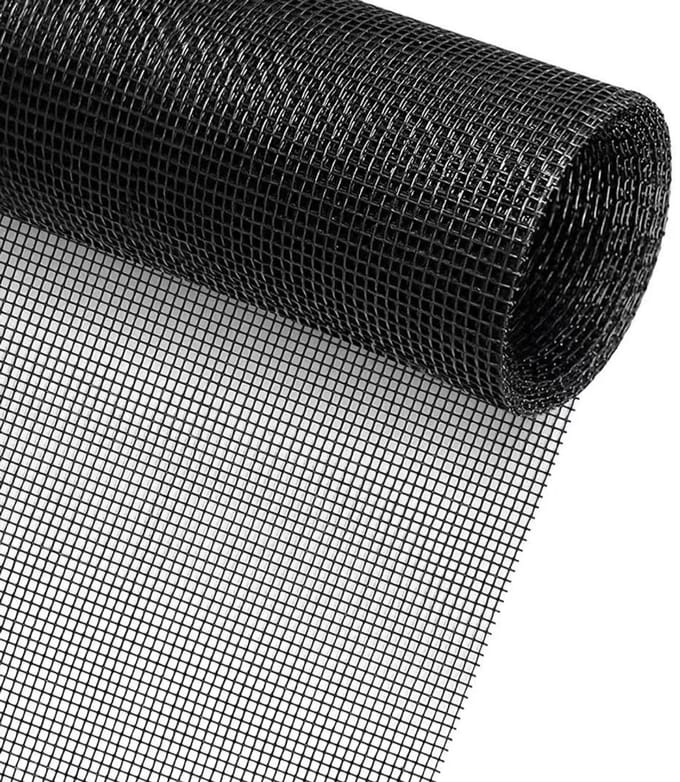 Raam muggennet 150x300cm – Glasvezel, met schoonmaakborstel, zwart