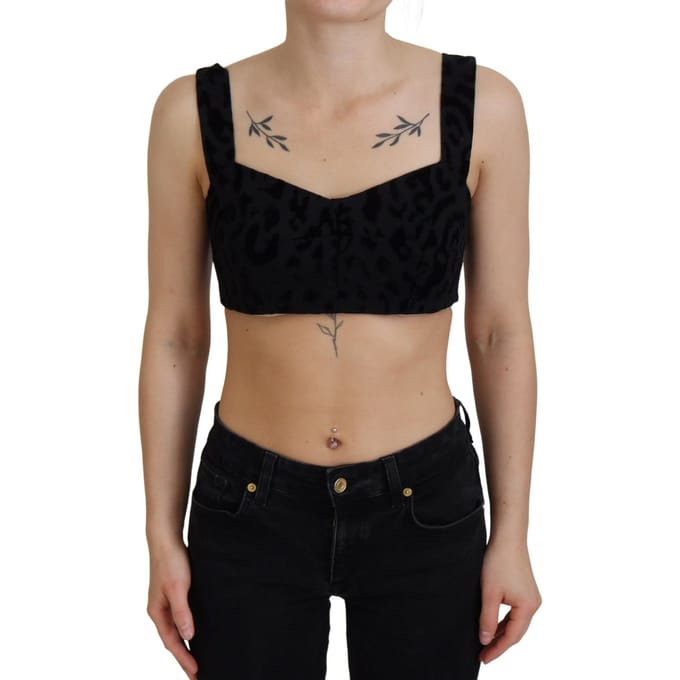 Dolce Gabbana Sweetheart Mouwloze Fluwelen Top