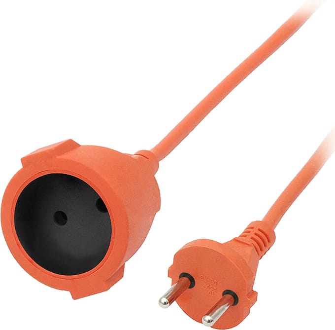 Verlengsnoer - 20 meter - 2 x 1mm² - Oranje