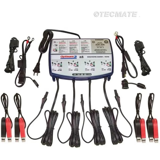 Motorfiets acculader Tecmate Optimate Lithium LFP Quad Banks