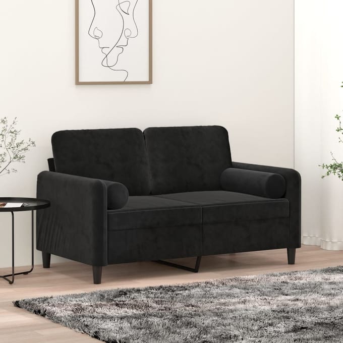 vidaXL - Sierkussens - 2 - st - 15x50 - cm - fluweel - zwart