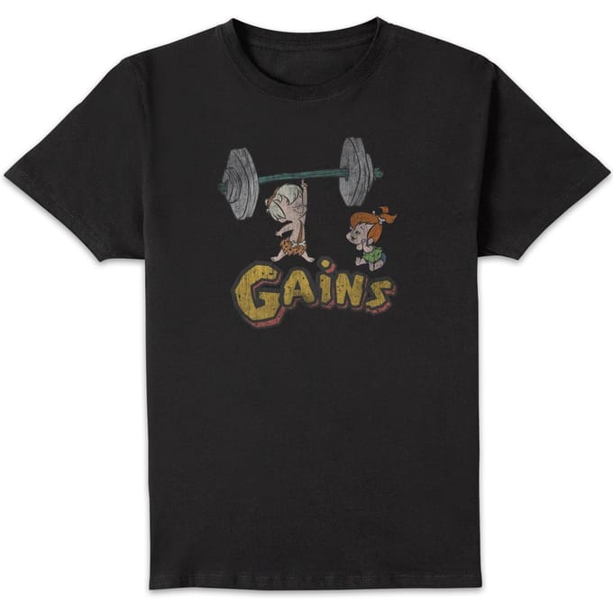 The Flintstones Bamm-Bamm Gains Distressed T-shirt - Zwart - M