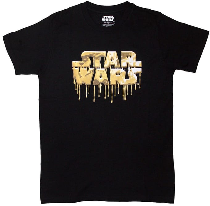Disney Star Wars - Gold Drip Logo Heren T-shirt - M - Zwart