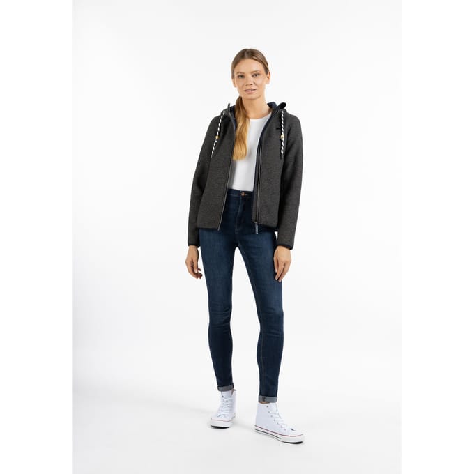 Schmuddelwedda Gebreide fleece jas Dames grijs melange
