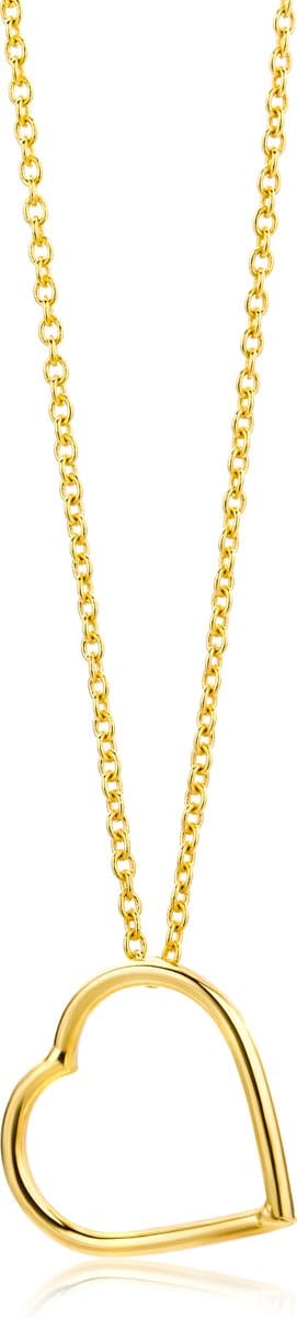 Miore Pure Collier Ketting Dames - 9 Karaat - Kleur Geelgoud - Met Hanger - 42 cm