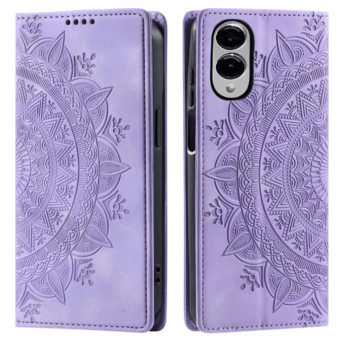 Comfycase Samsung Galaxy S25 Edge Zacht Mandala Book Hoesje Paars