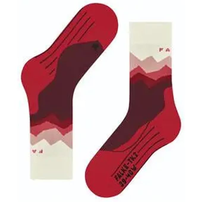 FALKE TK2 anti-blaar dik wol functioneel materiaal wandelsokken dames rood - maat 41-42