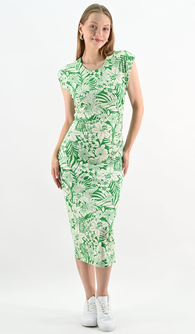 YesMooi - Midi Knit Dress Side Drape - S (36)