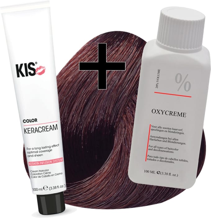 KIS haarverfset - 5RM Middel rood mahonie  - haarverf & waterstofperoxide