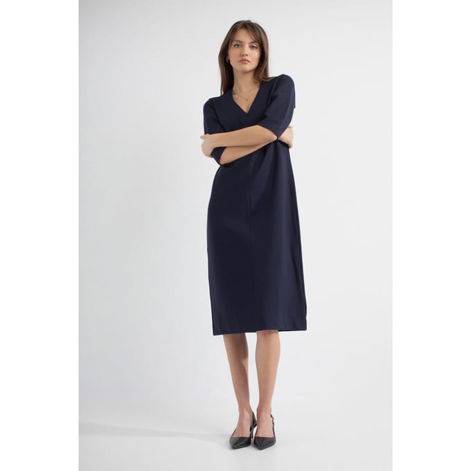 Josephine & Co Pippa Dress Navy Maat: 38 | Midi Jurken Outlet | Dames | Blauw