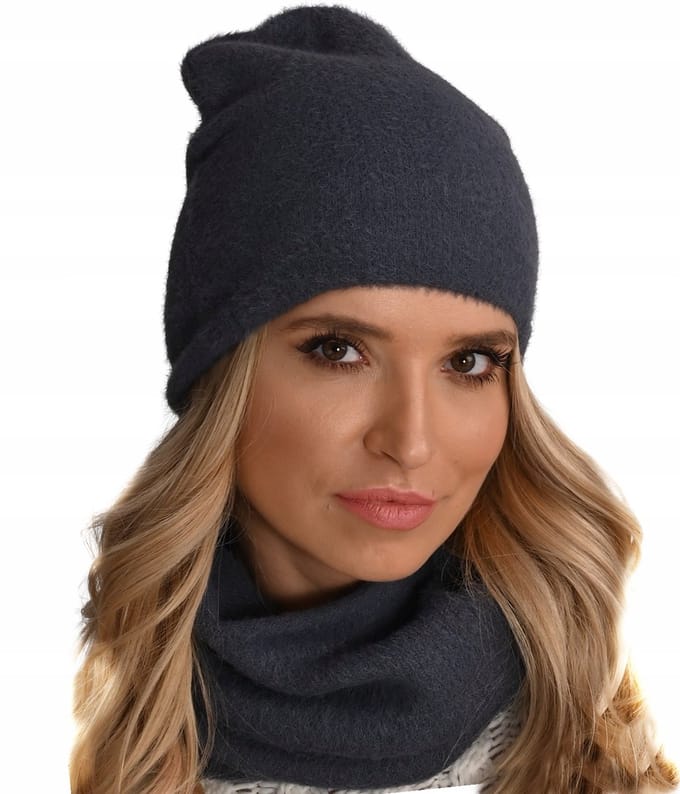 Alur - Dames Beanie en Sjaal Set - Alpaca - Uni Maat - Grijs