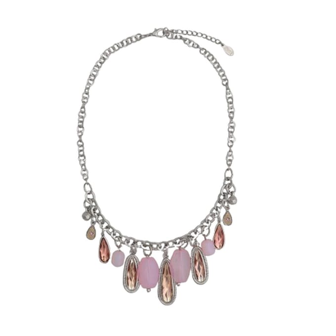 Behave - Korte ketting - Roze druppel hangers - Verstelbaar - 50 cm