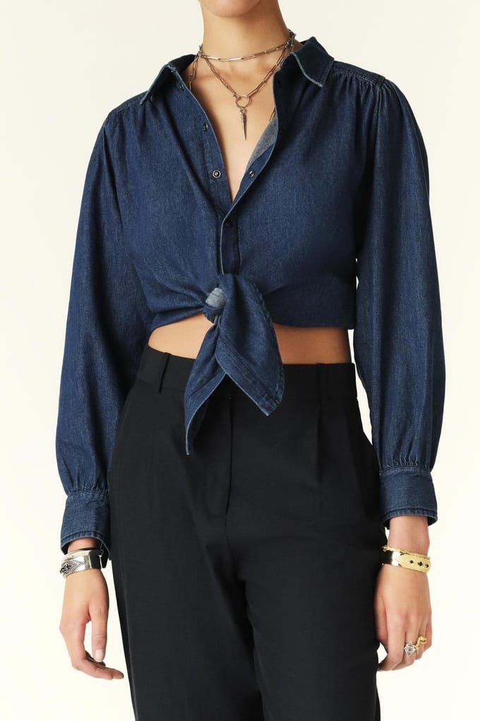 BA&SH Chemise Leria Bluejeans Taglia: L | Magliette intime Outlet | Donna | Blu