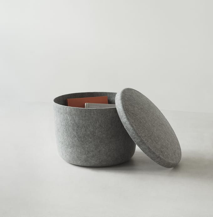 Normann Copenhagen Hide Storage Poef - sand - small