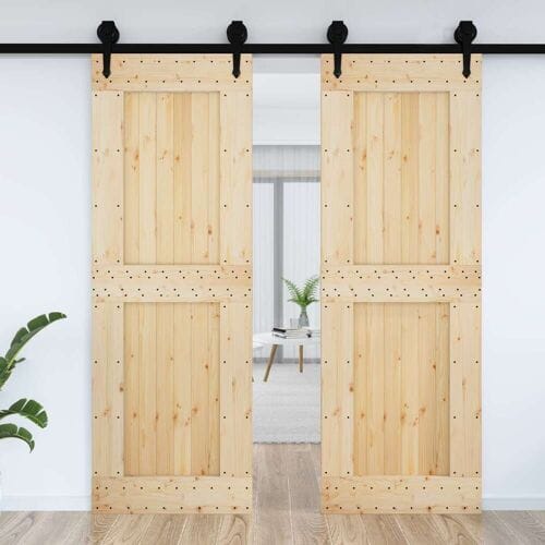 vidaXL - Deur - NARVIK - 80 - x - 210 - cm - Massief - Pine - Hout - (Onbehandeld) - Naturel