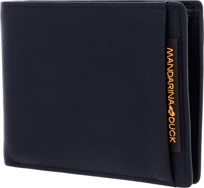 MANDARINA DUCK Leren Portemonnee Dual Wallet with Flap Eclipse Blauw