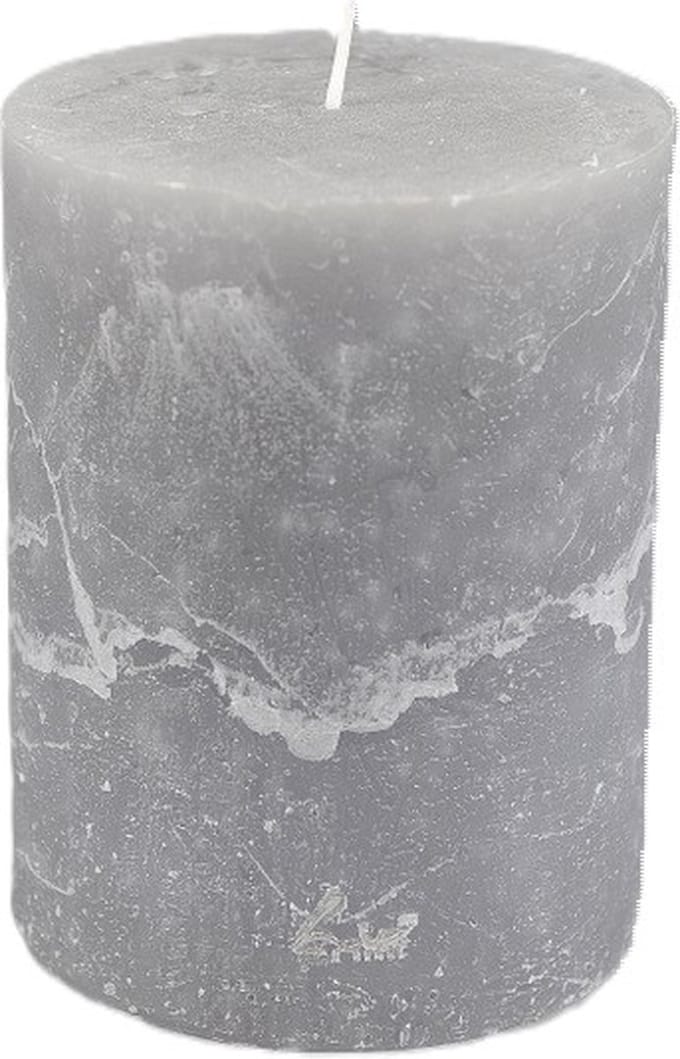 Rasteli Luz rustieke cilinder kaars (2 stuks) D10cm x H13cm - grijs - 100 branduren!