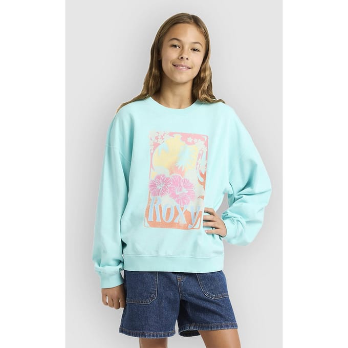 Roxy Lineup Terry Rg Sweatshirt Blauw 16 Years Meisje