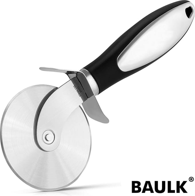 Baulk® - Pizzasnijder - Pizzaroller - Pizzames - RVS - Kwaliteit - Verbeterde versie