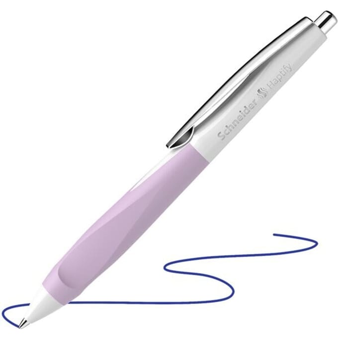 Schneider balpen - Haptify - penpunt M - wit-lavendel - S-135328