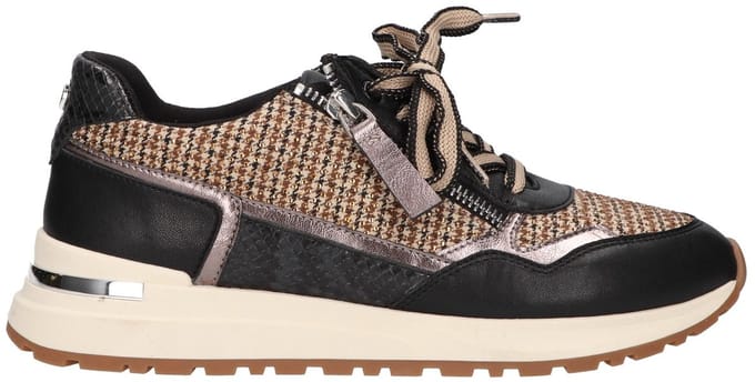 La Strada Sneaker Zwart Beige Textiel - Damesschoenen - Maat - 38