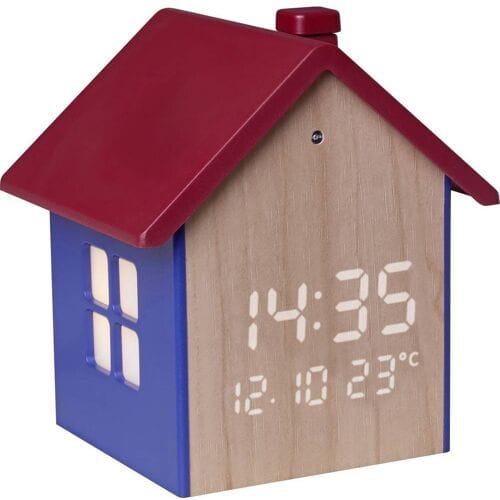 TFA Dostmann 60.2046.06 Wekker Kwarts Blauw, Rood, Hout Alarmtijden 1