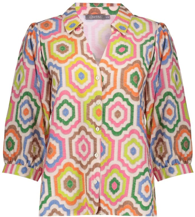 Geisha blouse print 63280-20 maat M