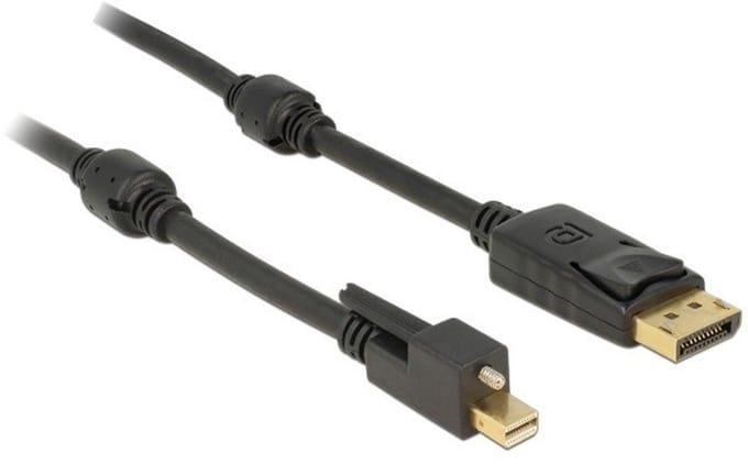 Delock 83722 DisplayPort-kabel DisplayPort / Mini-displayport Aansluitkabel Mini DisplayPort-stekker, DisplayPort-stekker 2 m Zwart Vergulde steekcontacten, 4K