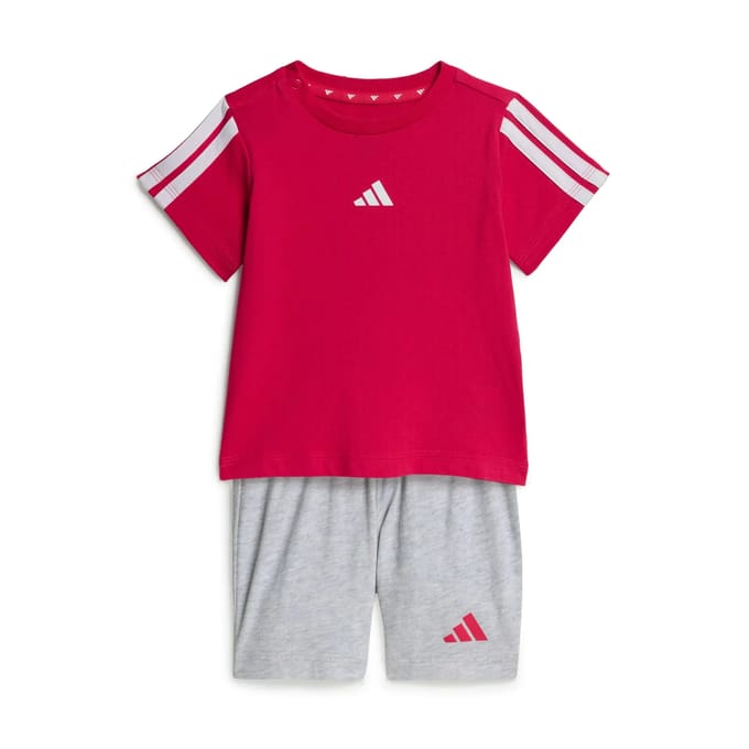 Adidas Essentials Tee Set Rood 9-12 Months Kinderen