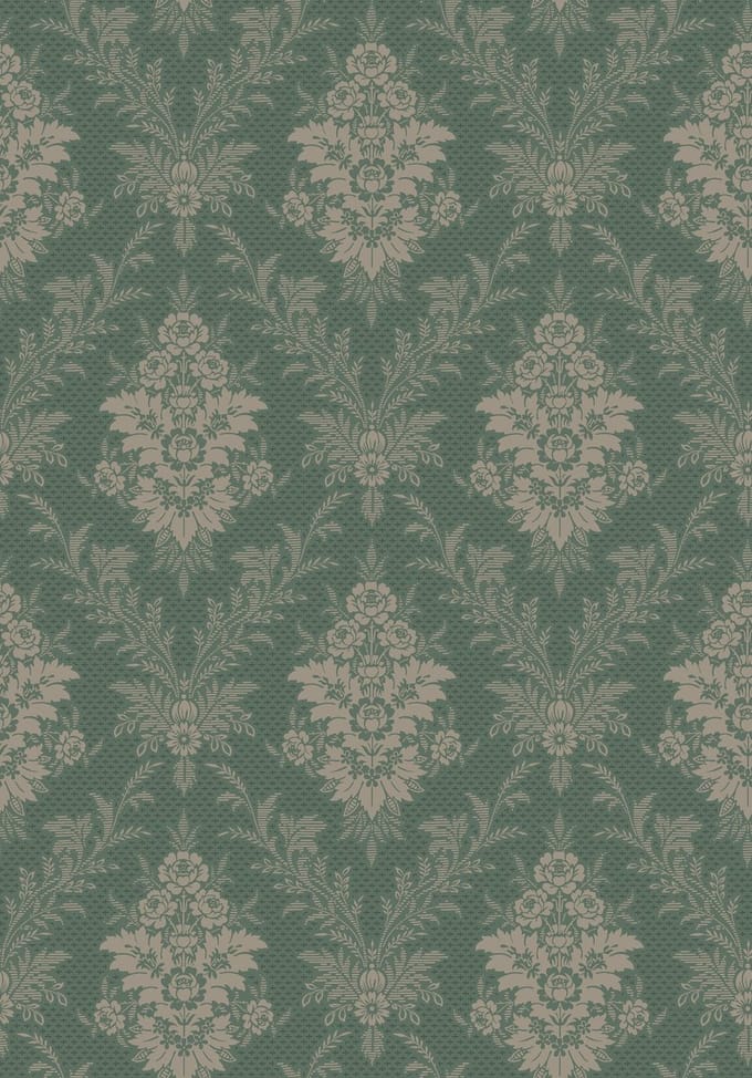 Boråstapeter Vliesbehang 4532 - Anno - Klassiek Groen - 53cm x 10.05m