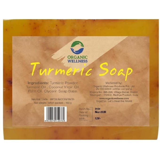 Zeep met Kurkuma: voor een probleemhuid (100 gr), Kurkumazeep, biologische wellness 7.9625 orange