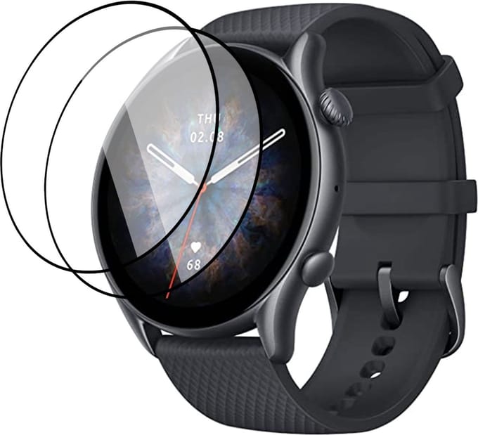 Screenprotector geschikt voor Amazfit GTR 3 - Full Screen Cover Protector - 2 Stuks