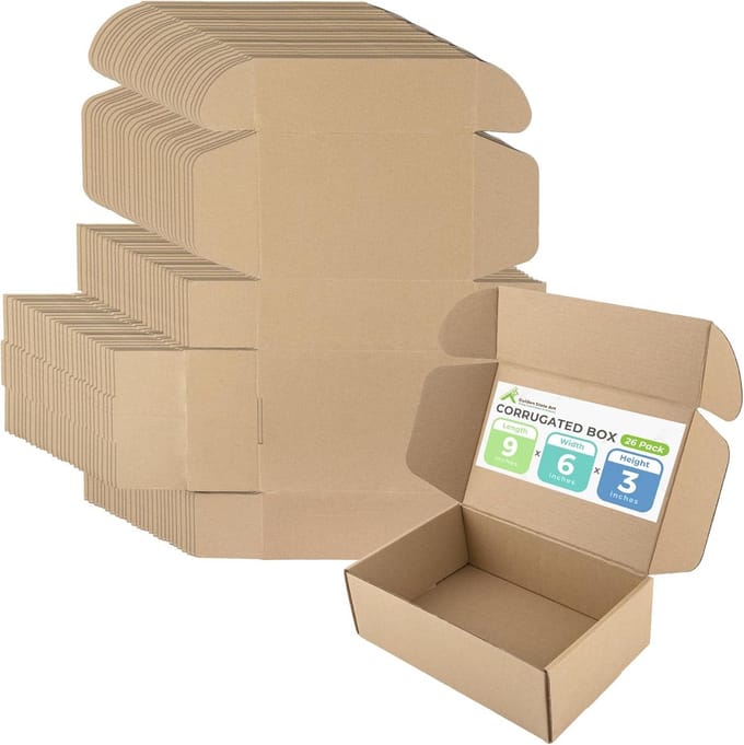 26 Stuks Bruine Verzenddozen 9x6x3 cm - Kleine Golfkartonnen Postdozen voor Verzending