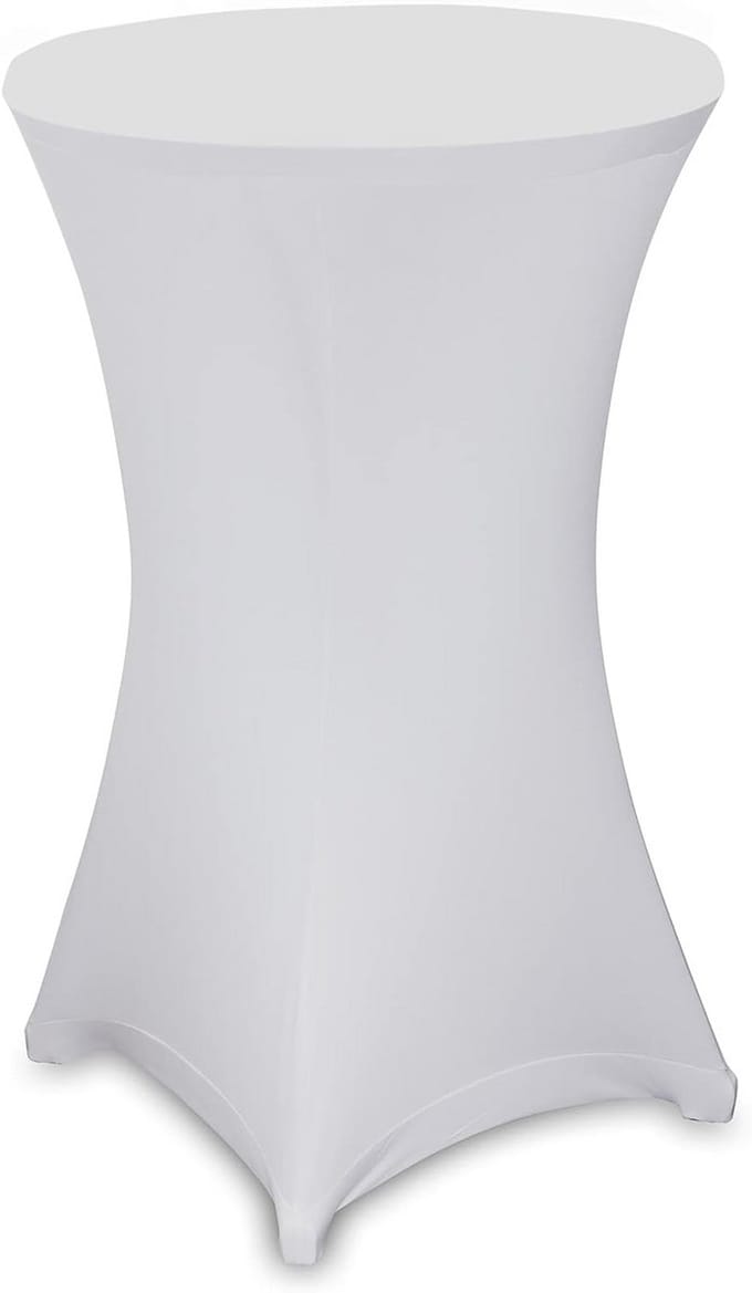 Stretch Hoes voor Ronde Statafel 80 cm Wit - Decoratief & Feestelijk