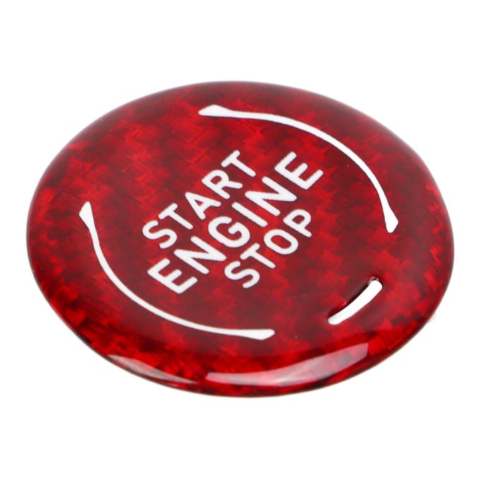 Auto Motor Start Stop Knop Cover Trim Koolstofvezel Vervanging voor Corvette C8 2020 tot Heden rood