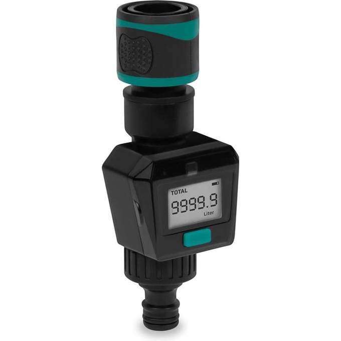 VONROC Watermeter – Digitaal - Incl. Slangkoppelingen en batterij