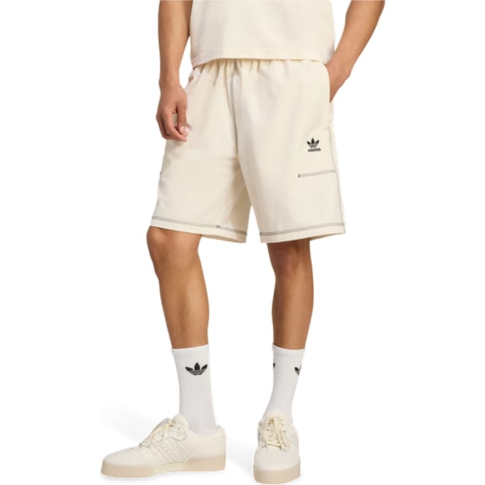 Adidas Trefoil Korte Broeken Heren - Wit - Maat L - Poly Mesh