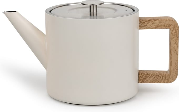 Bredemeijer - Theepot dubbelwandig Narvik - 1,1 liter - Warm wit - Met theezeef