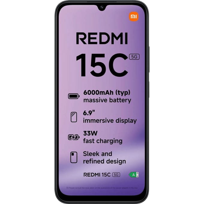 XIAOMI - Redmi Note 15C 5G - 4 / 256 GB - Zwart