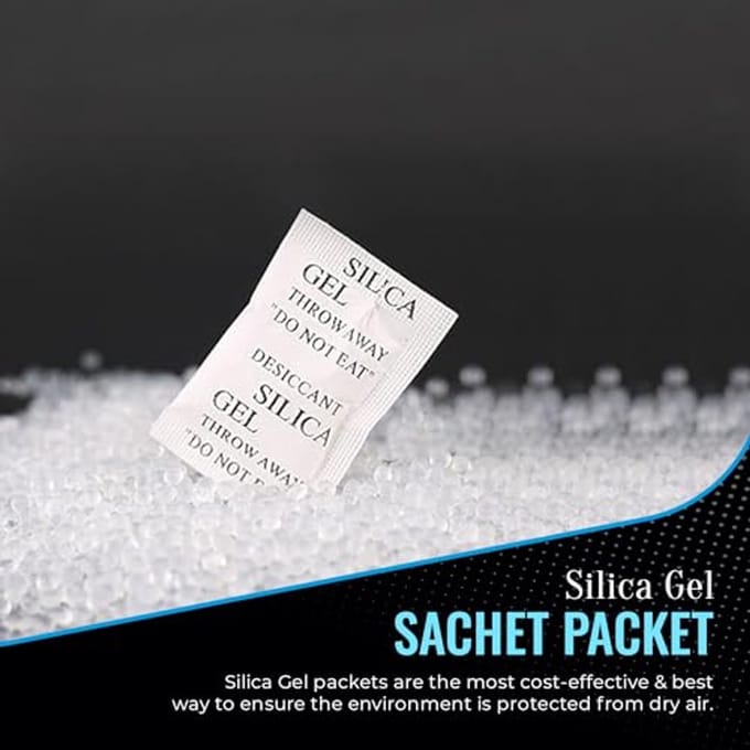 Silica Gel Pouches - 200 Pack - 1g Moisture Absorbent Bags for Dehumidifying and Odor Control