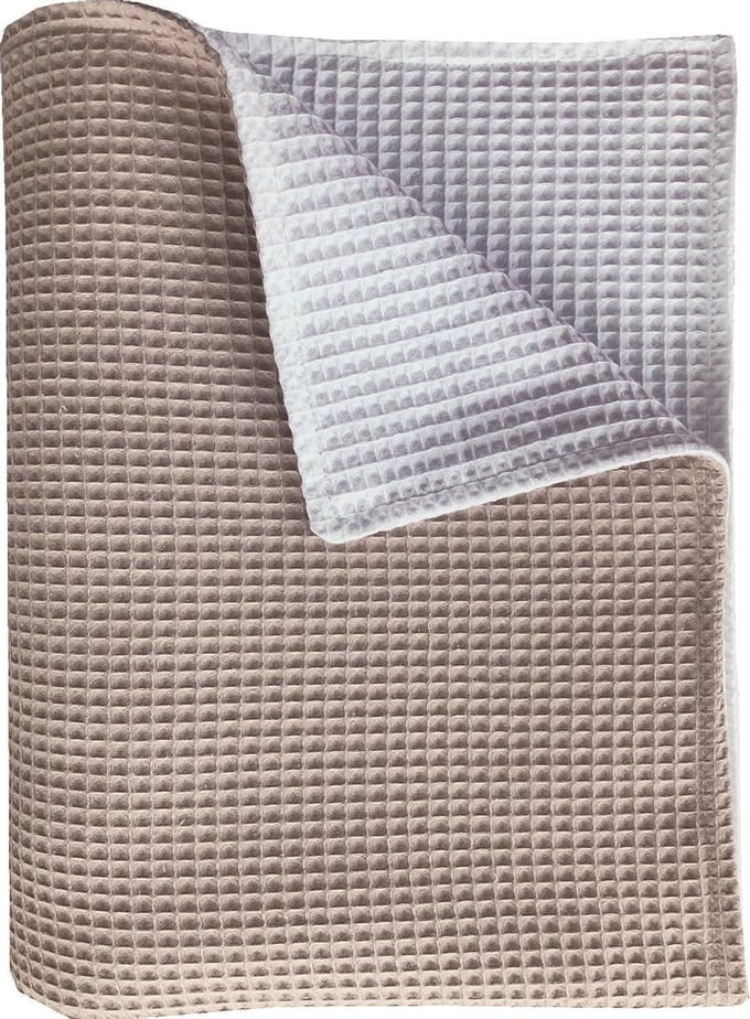 BINK Bedding wiegdeken Pique (Wafel) dubbelzijdig zand/wit 75 x 100 cm