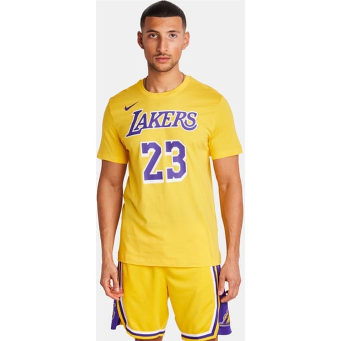 Nike NBA T-shirts Heren - Geel - Maat S - Katoen Jersey