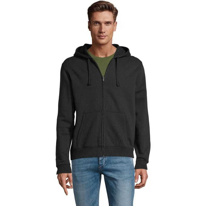 SOLS Heren Spike Full Zip Hoodie (Zwart)